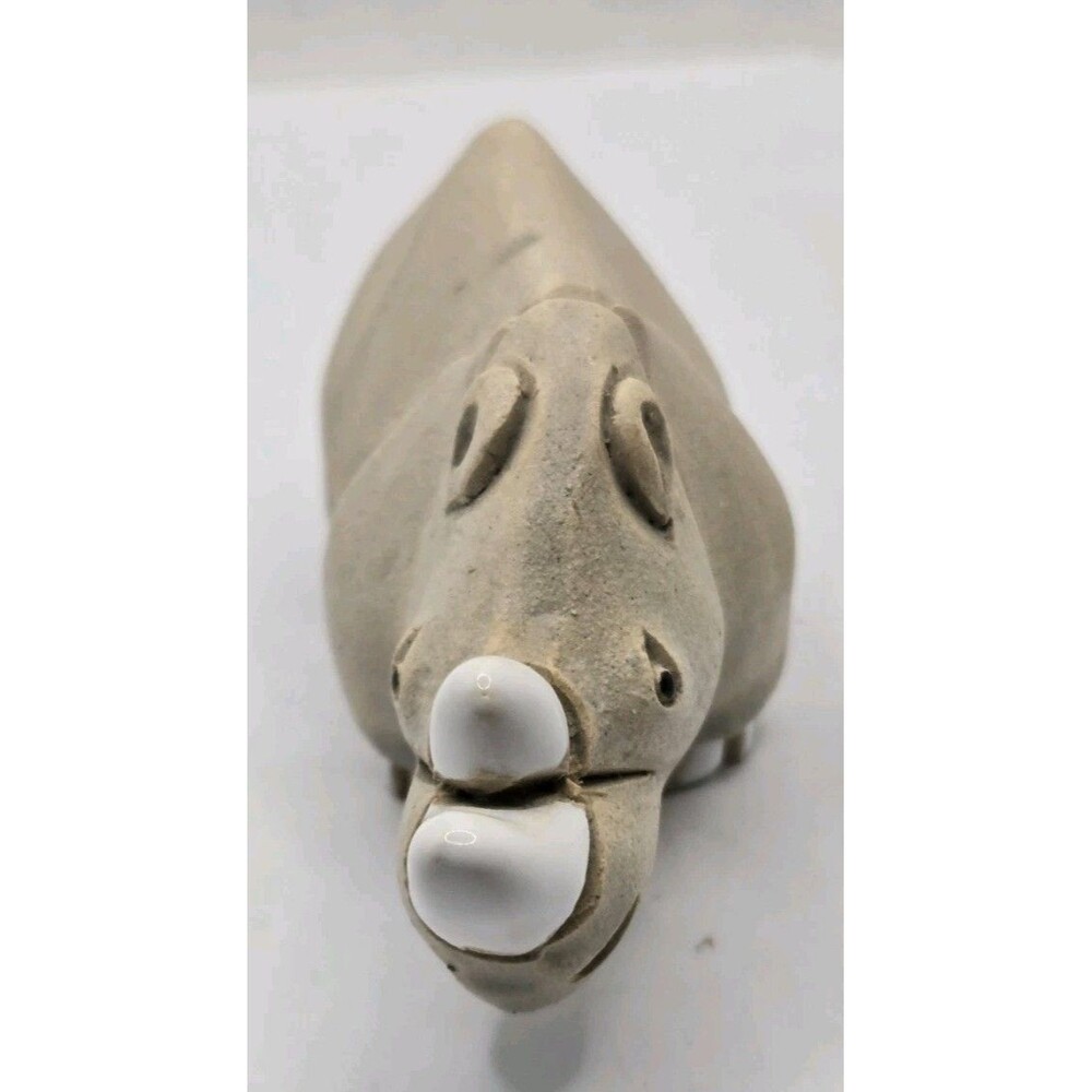 Artesania Rinconada Rhino Hand Carved 1995 Signed Ceramic Art RetiredHard 2 Find